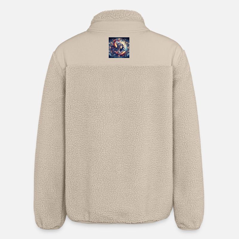 FISCHE \ Sternzeichen - Relaxed Fit Unisex Sherpajacke von Stanley/Stella - Beige