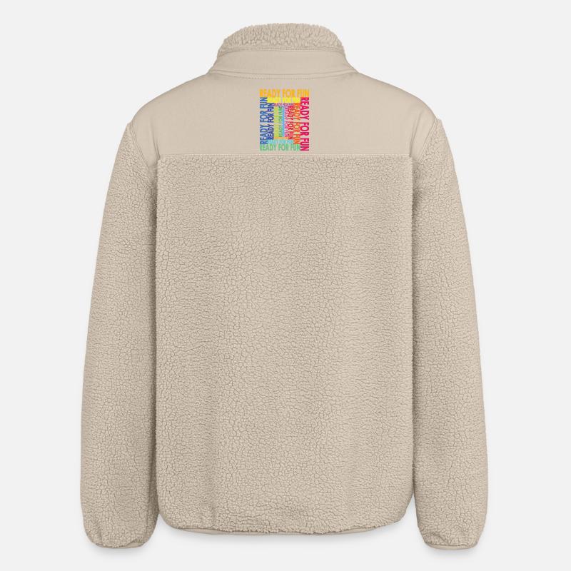 Prêt pour s’amuser avec un collage de fautes de frappe - Veste sherpa unisexe coupe décontractée Stanley/Stella - beige
