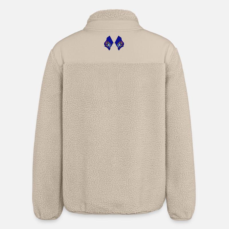 Deux drapeaux ont traversé le Michigan - Veste sherpa unisexe coupe décontractée Stanley/Stella - beige