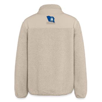 Flag Lousiane text banner - Relaxed Fit Unisex Sherpa Jacket by Stanley/Stella - beige - Back