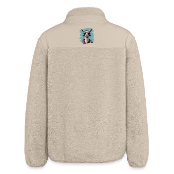 Llama Headphones - Relaxed Fit Unisex Sherpa Jacket by Stanley/Stella - beige - Back