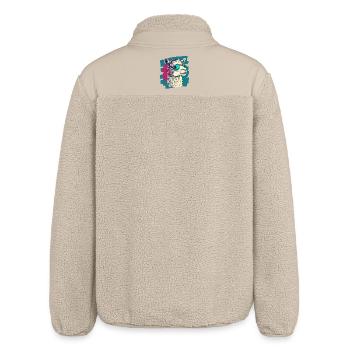 Llama Headphones - Relaxed Fit Unisex Sherpa Jacket by Stanley/Stella - beige - Back