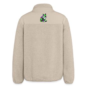 Katze - Relaxed Fit Unisex Sherpajacke von Stanley/Stella - Beige - Hinten