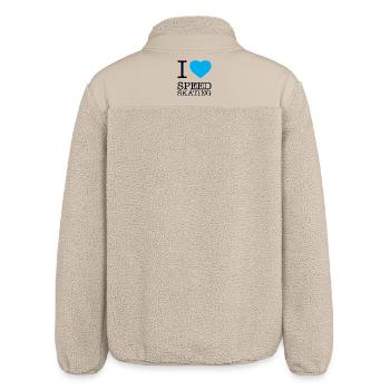 I LOVE SPEED SKATING - Relaxed Fit Unisex Sherpajacke von Stanley/Stella - Beige - Hinten