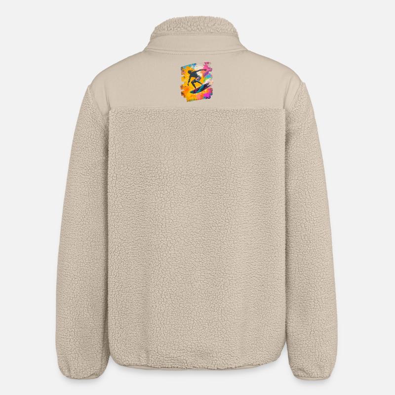 Surfeur Surf Planche de surf Surf - Veste sherpa unisexe coupe décontractée Stanley/Stella - beige