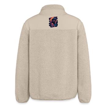 Cyberpunk Cyborg - Relaxed Fit Unisex Sherpajacke von Stanley/Stella - Beige - Hinten