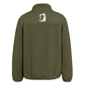Snowboarder Pulverschnee - Relaxed Fit Unisex Sherpajacke von Stanley/Stella - Khaki - Hinten