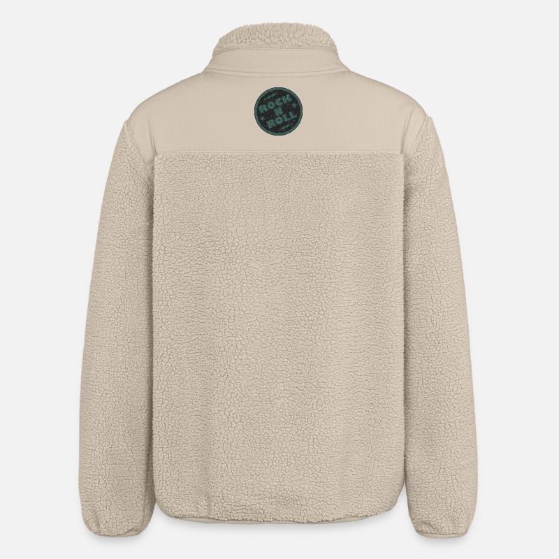Retro Rock and Roll Abzeichen Design - Relaxed Fit Unisex Sherpajacke von Stanley/Stella - Beige