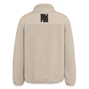 Wolf Howl Line Art - Relaxed Fit Unisex Sherpa Jacket by Stanley/Stella - beige - Back