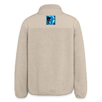 N-dless Nights: Cyberpunk girl in stasis chamber - Relaxed Fit Unisex Sherpa Jacket by Stanley/Stella - beige - Back