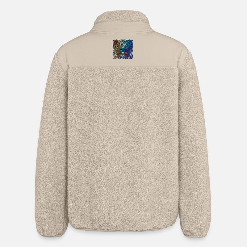 Psychedelischer Regenbogen-Schmetterling - Relaxed Fit Unisex Sherpajacke von Stanley/Stella - Beige