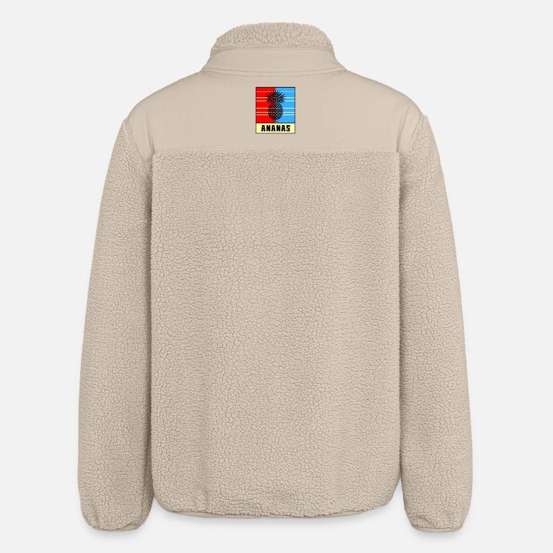 Pineapple Pop Style – Red & Blue - Relaxed Fit Unisex Sherpa Jacket by Stanley/Stella - beige
