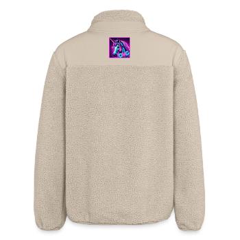 buntes unicorn - Relaxed Fit Unisex Sherpajacke von Stanley/Stella - Beige - Hinten
