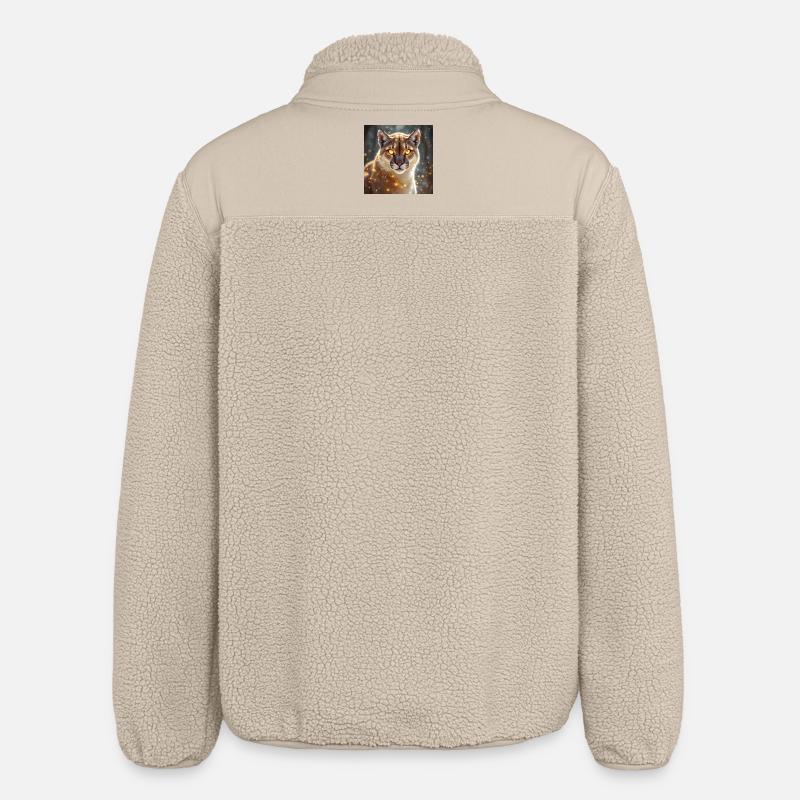 Krafttier Cougar - Relaxed Fit Unisex Sherpajacke von Stanley/Stella - Beige