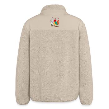 Singender Vogel mit bunten Noten – Musikmotiv - Relaxed Fit Unisex Sherpajacke von Stanley/Stella - Beige - Hinten