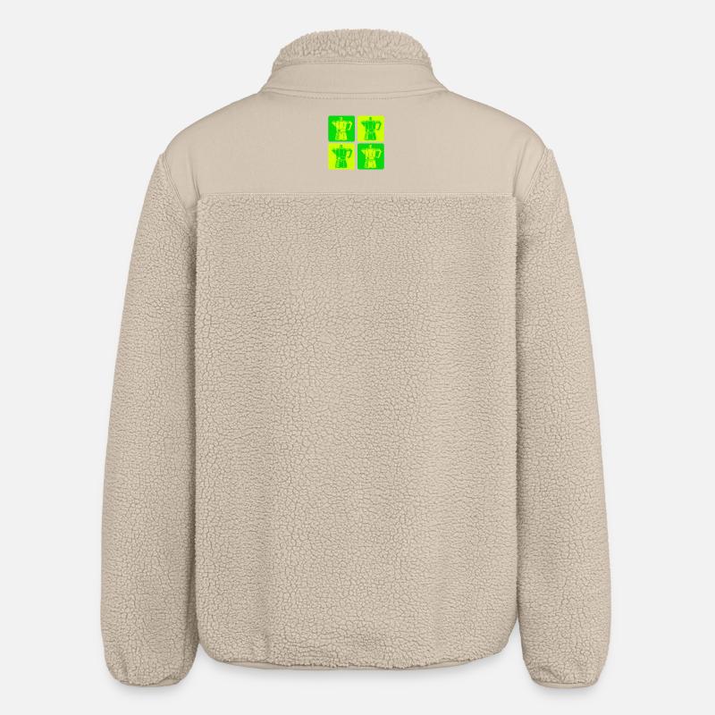 Retro Espresso Maker Pop Art - Relaxed Fit Unisex Sherpa Jacket by Stanley/Stella - beige