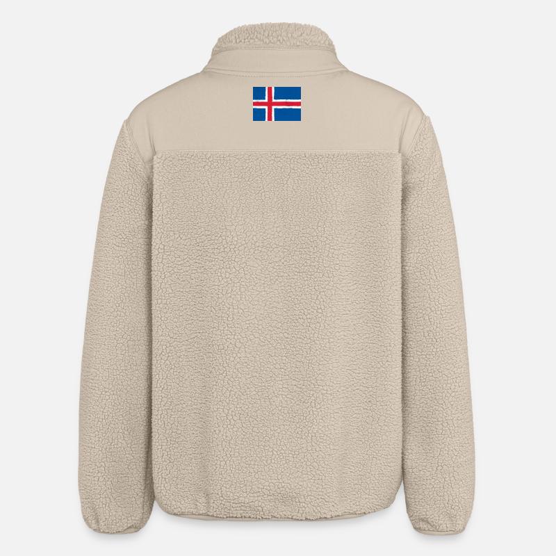 Drapeau de l’Islande - Veste sherpa unisexe coupe décontractée Stanley/Stella - beige