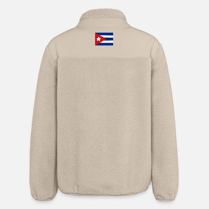 Drapeau de Cuba - Veste sherpa unisexe coupe décontractée Stanley/Stella - beige