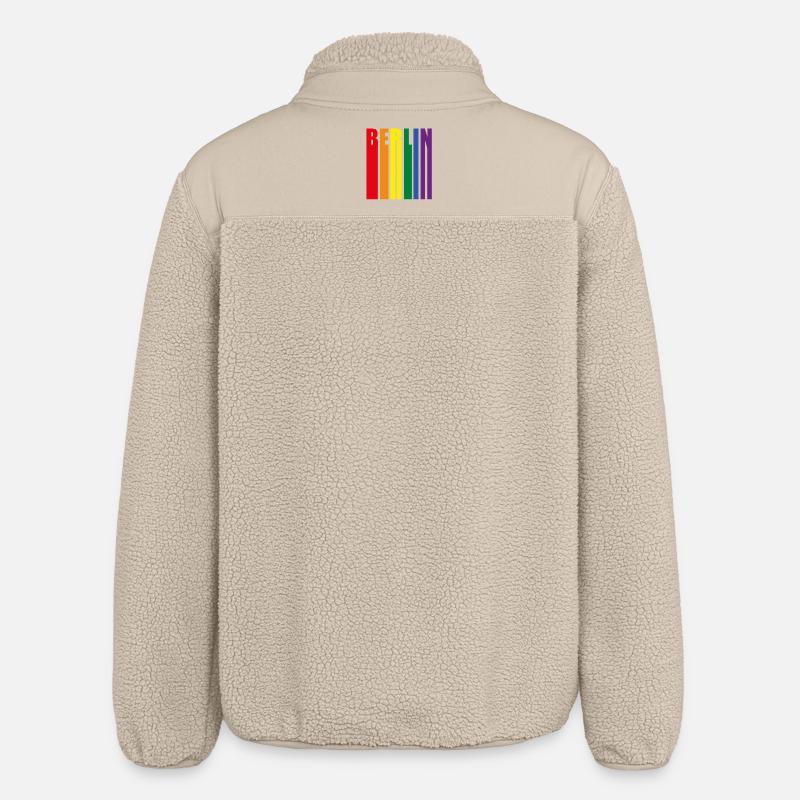 Berlin Rainbow Pride Gift - Relaxed Fit Unisex Sherpa Jacket by Stanley/Stella - beige