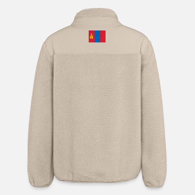 Flagge der Mongolei - Relaxed Fit Unisex Sherpajacke von Stanley/Stella - Beige