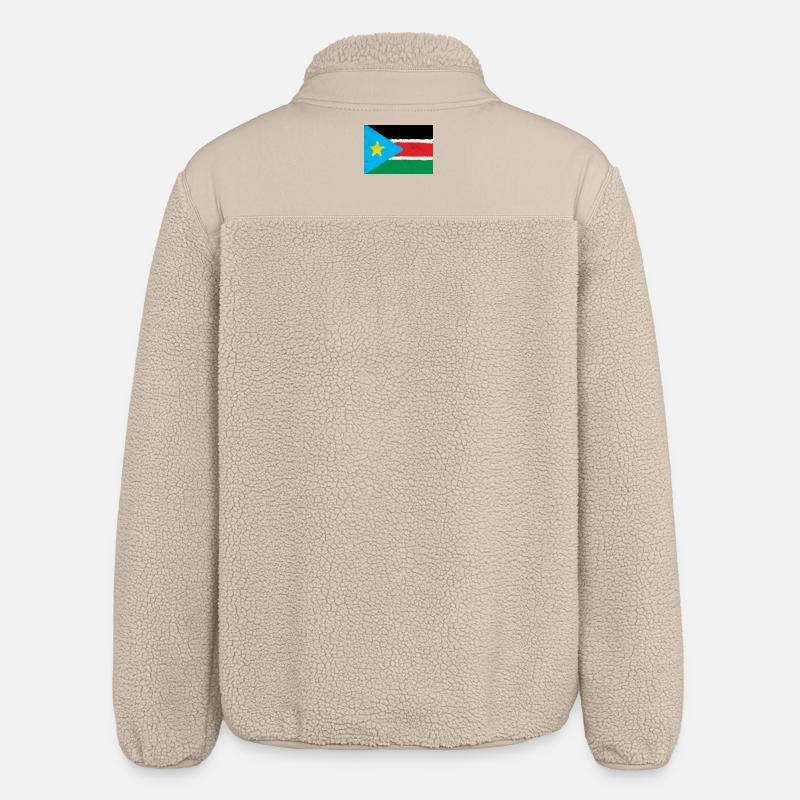 Drapeau du Soudan du Sud - Veste sherpa unisexe coupe décontractée Stanley/Stella - beige