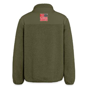 No Excuse Emotional Abuse Awareness Design - Relaxed Fit Unisex Sherpa Jacket by Stanley/Stella - khaki - Back