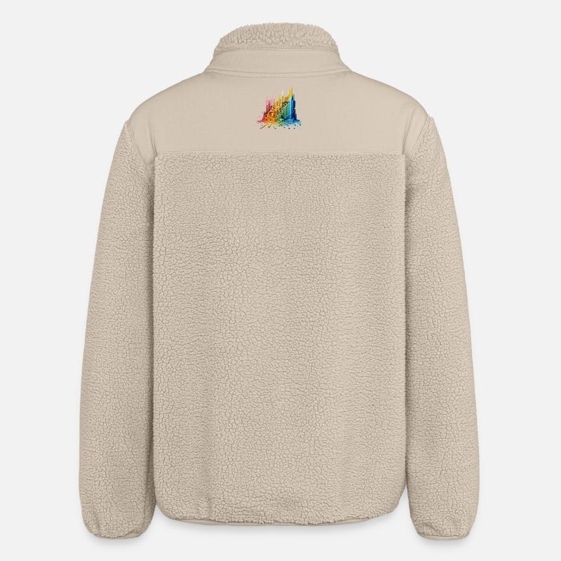 Frequency Wall - Relaxed Fit Unisex Sherpa Jacket by Stanley/Stella - beige
