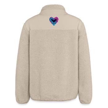 Futuristisches Neon-Herz | Cyber Heart Love Design - Relaxed Fit Unisex Sherpajacke von Stanley/Stella - Beige - Hinten