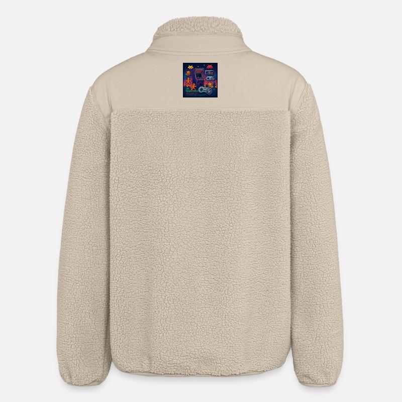 Retro-Pixel-Arcade-Gaming-Design - Relaxed Fit Unisex Sherpajacke von Stanley/Stella - Beige