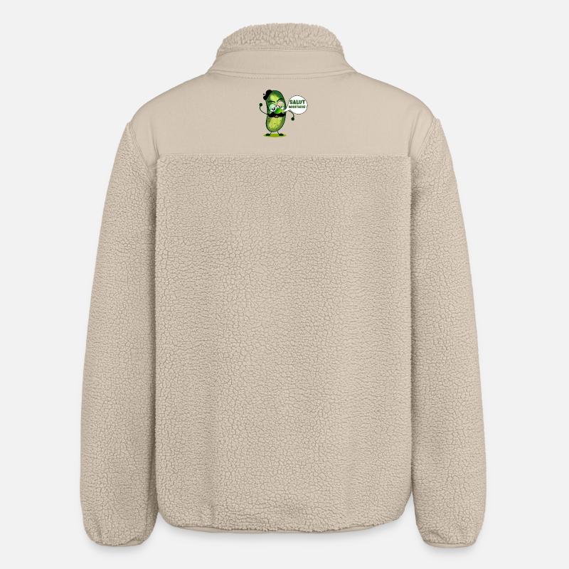 HALLO SCHNURRBART GURKEN - Relaxed Fit Unisex Sherpajacke von Stanley/Stella - Beige