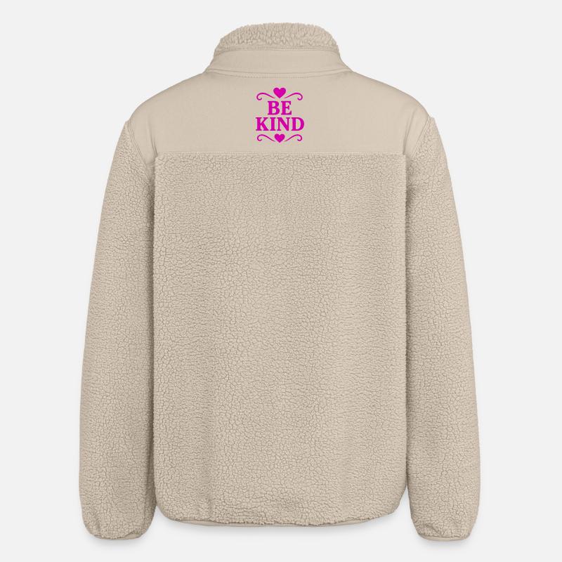 Devise Be Kind avec le cœur - Veste sherpa unisexe coupe décontractée Stanley/Stella - beige