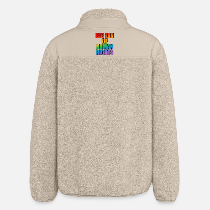 Rainbow Human Rights Celebration Tee - Relaxed Fit Unisex Sherpa Jacket by Stanley/Stella - beige