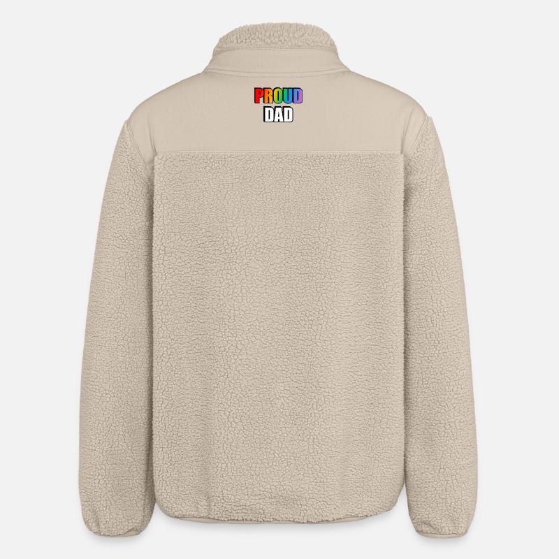 Rainbow Pride Dad Design - Relaxed Fit Unisex Sherpa Jacket by Stanley/Stella - beige