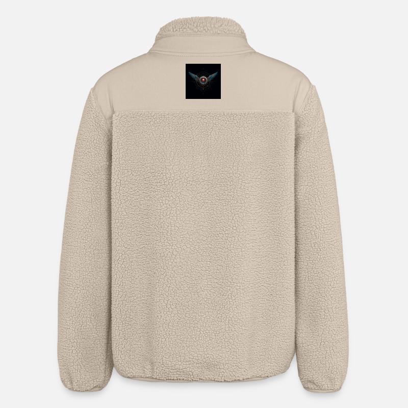 Futuristic Winged Emblem – Techno Vision - Relaxed Fit Unisex Sherpa Jacket by Stanley/Stella - beige