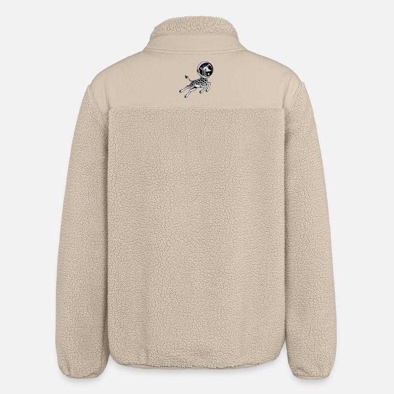 Giraffe in Space - Cool Astonomy Logo - Relaxed Fit Unisex Sherpa Jacket by Stanley/Stella - beige