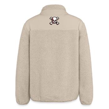 skull skeleton bones symbol - Relaxed Fit Unisex Sherpa Jacket by Stanley/Stella - beige - Back