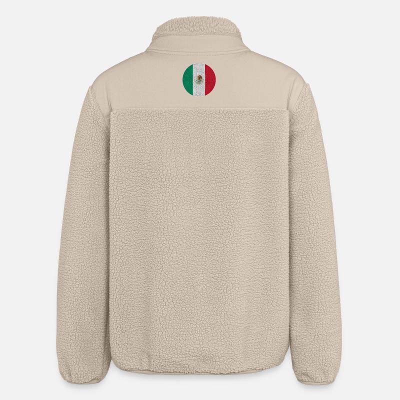 Drapeau mexicain style piétinement - Veste sherpa unisexe coupe décontractée Stanley/Stella - beige