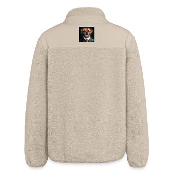 Elegantly dressed dog in business suit - Relaxed Fit Unisex Sherpa Jacket by Stanley/Stella - beige - Back