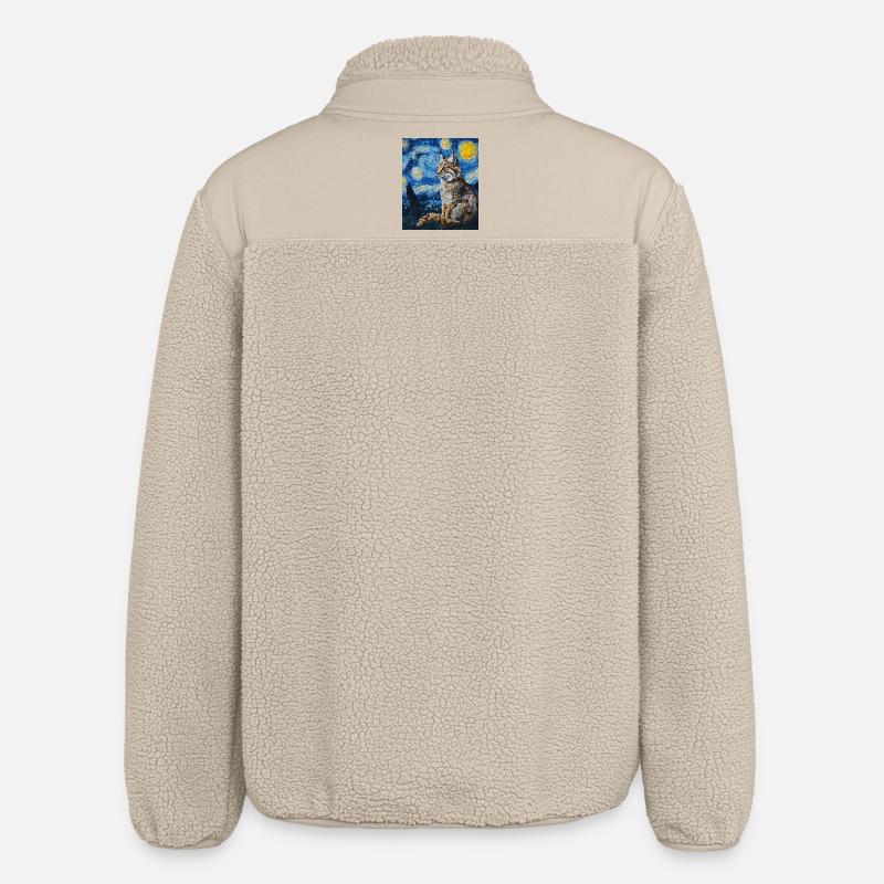Luchs Van Gogh Style Starry  - Relaxed Fit Unisex Sherpajacke von Stanley/Stella - Beige