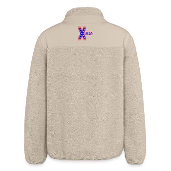 American Patriotic Neon Design XMAS - Relaxed Fit Unisex Sherpa Jacket by Stanley/Stella - beige - Back