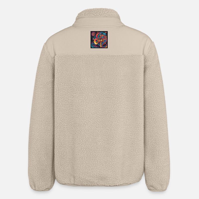 Psychedelic Exploration with Space Speaker - Relaxed Fit Unisex Sherpa Jacket by Stanley/Stella - beige