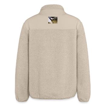 Tennis Match Humor Quote - Relaxed Fit Unisex Sherpa Jacket by Stanley/Stella - beige - Back