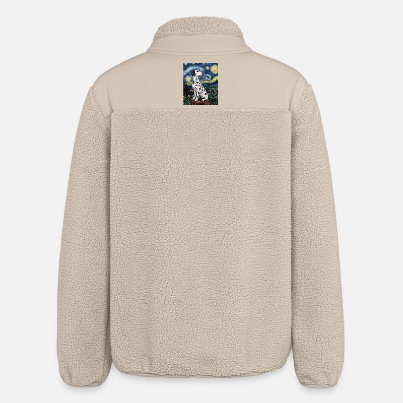 Chien Dalmatien Style Van Gogh Étoilé - Veste sherpa unisexe coupe décontractée Stanley/Stella - beige