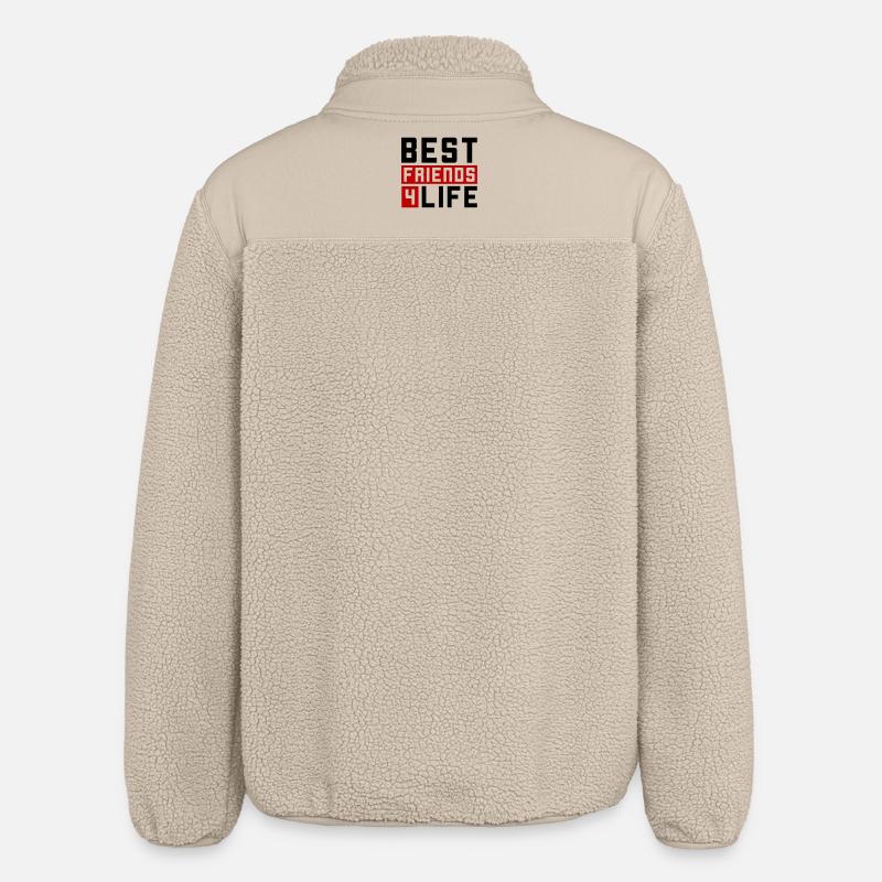 Beste Freunde Spruch Freundschaft - Relaxed Fit Unisex Sherpajacke von Stanley/Stella - Beige