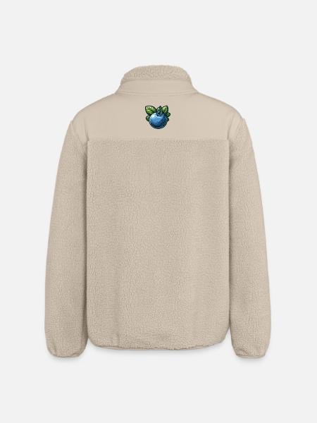 Blueberry Botanical Cartoon - Relaxed Fit Unisex Sherpa Jacket by Stanley/Stella - beige