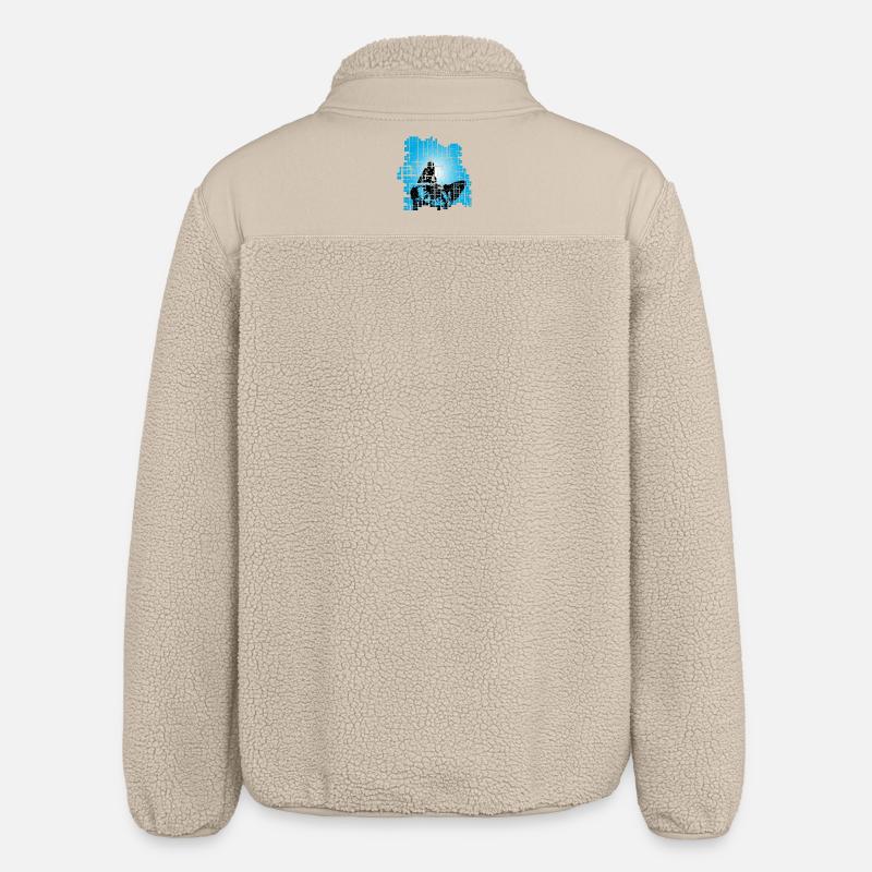 Chat en Pixel Grid Bleu - Veste sherpa unisexe coupe décontractée Stanley/Stella - beige