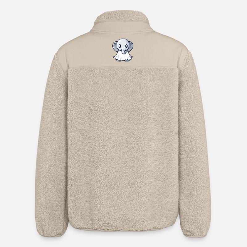 Elephant Halloween Ghost - Relaxed Fit Unisex Sherpa Jacket by Stanley/Stella - beige