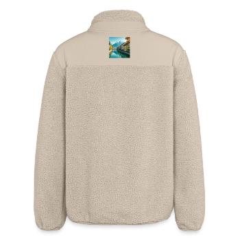 Alpenkanal und buntes Dorf - Relaxed Fit Unisex Sherpajacke von Stanley/Stella - Beige - Hinten