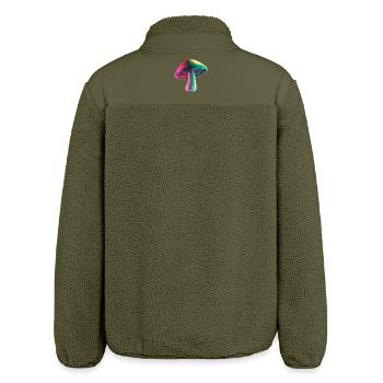 Pilz - Cooles Low-Poly-Logo - Relaxed Fit Unisex Sherpajacke von Stanley/Stella - Khaki - Hinten