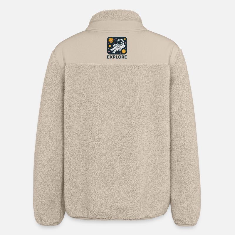 Explore Space Astronaut - Relaxed Fit Unisex Sherpa Jacket by Stanley/Stella - beige
